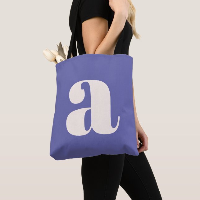 Einfaches Trend Purple Fettes Retro-Monogramm Anfa Tasche (Von Nahem)