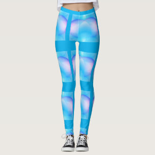 Einfaches trendiges blaues Farbverlauf-Seifenblase Leggings