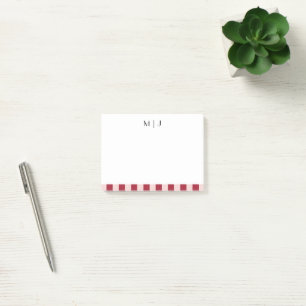 Einfaches, trendy Minimalistisch Stripes Monogramm Post-it Klebezettel
