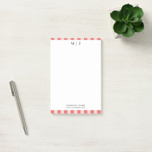 Einfaches, trendy Minimalistisch Stripes Monogramm Post-it Klebezettel