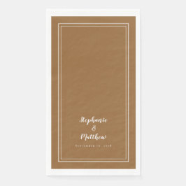 Einfaches trendy Rustic Brown Modernes Hochzeitses Serviette