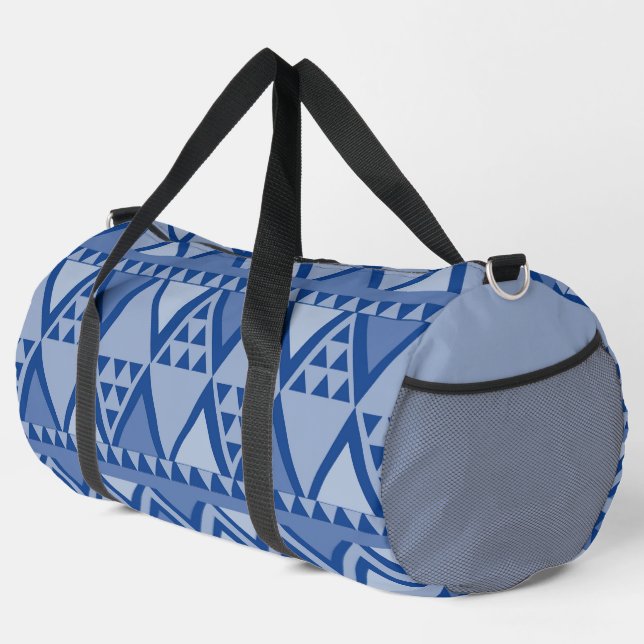 Einfaches Tribal Art Pattern Blau Duffle Bag (Rechte Ecke)