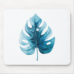 Einfaches tropisches Wasserfarbenblau Mousepad