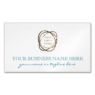Einfaches türkisfarbenes Add-Business-Logo Magnetische Visitenkarte