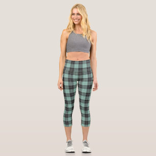 Einfaches türkisfarbenes Muster Capri Leggings