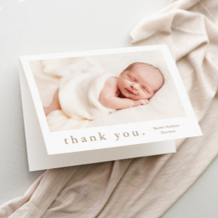 Einfaches Typ Foto Baby Dankeskarte