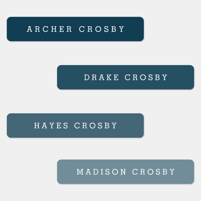 Einfaches Typ Waterproof Name Etiketten (Gruppe)