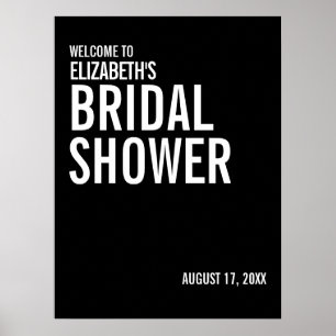 Einfaches Typografie-Brautparty Begrüßungspapier Poster