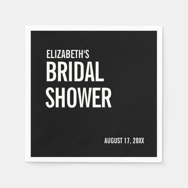 Einfaches Typografie-Brautparty Serviette (Vorderseite)