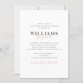 Einfaches Typografie-Junggeselinnen-Abschied Einladung