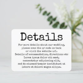 Einfaches Typografy für Schreibmaschinen - Details Begleitkarte