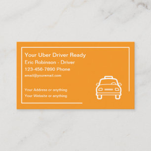 Einfaches Uber-Fahrer Business Card Design Visitenkarte