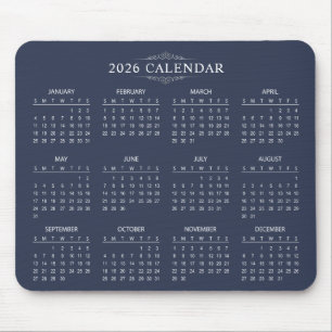 Einfaches und dennoch elegantes 2026-Kalender   Ma Mousepad