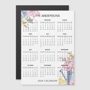 Einfaches und dennoch elegantes Blumenkalender 202 Magnetkarte