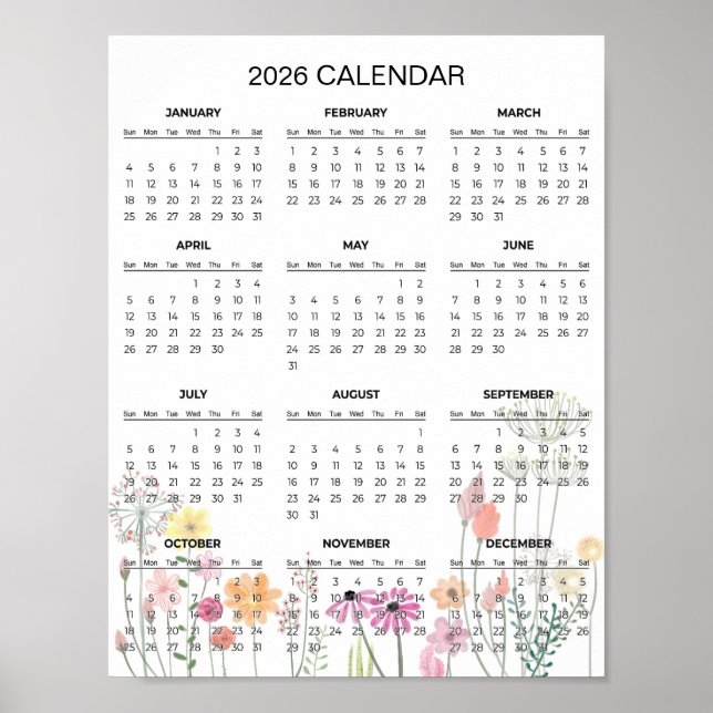Einfaches und dennoch elegantes Blumenkalender 202 Poster (Vorne)