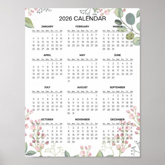 Einfaches und dennoch elegantes Blumenkalender 202 Poster (Vorne)