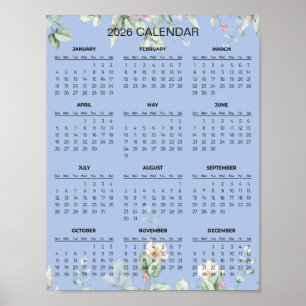 Einfaches und dennoch elegantes Blumenkalender 202 Poster