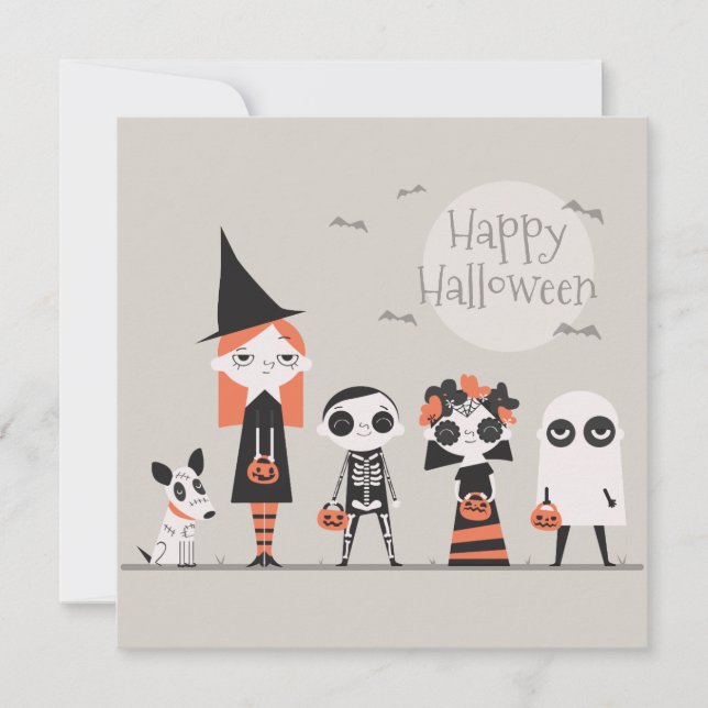 Einfaches und dennoch elegantes Halloween-Party |  Einladung (Vorderseite)