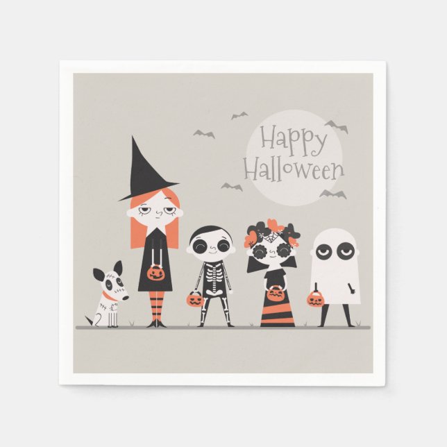 Einfaches und dennoch elegantes Halloween | Servie Serviette (Vorderseite)