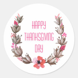 Einfaches und dennoch elegantes Happy Thanksgiving Runder Aufkleber
