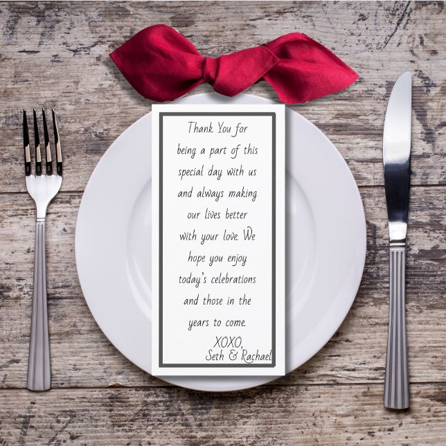 Einfaches und elegantes Empfang Dankeskarte (Von Creator hochgeladen)