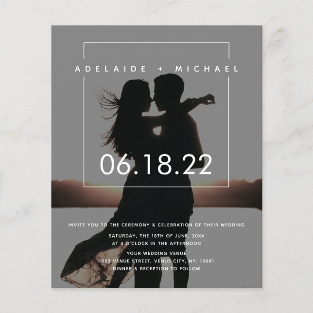Einfaches und elegantes Foto für Hochzeiten Flyer (Vorne)