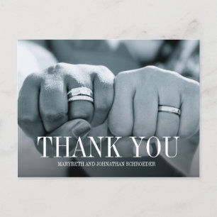 Einfaches und elegantes Foto Hochzeit Vielen Dank  Postkarte