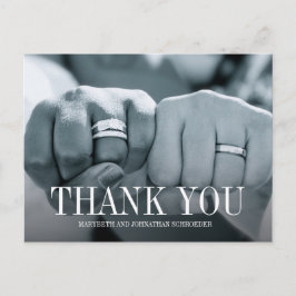 Einfaches und elegantes Foto Hochzeit Vielen Dank  Postkarte