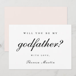 Einfaches und elegantes Godpatt-Angebot Rosa Einladung