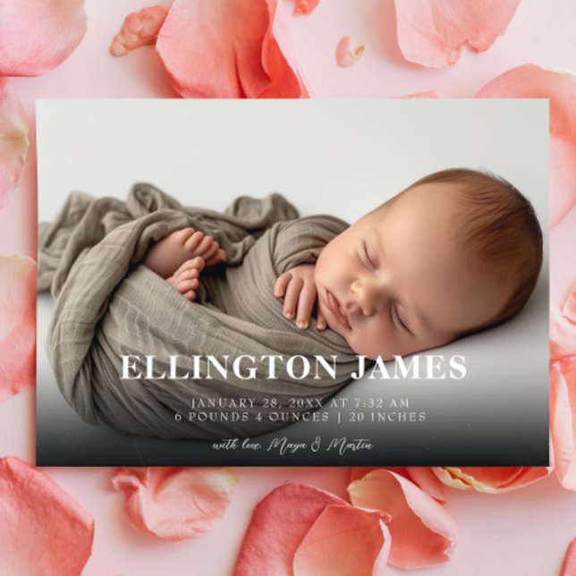 Einfaches und elegantes horizontales Baby Foto Bir Ankündigung (Von Creator hochgeladen)
