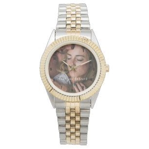 Einfaches und elegantes Liebesfoto für immer Armbanduhr