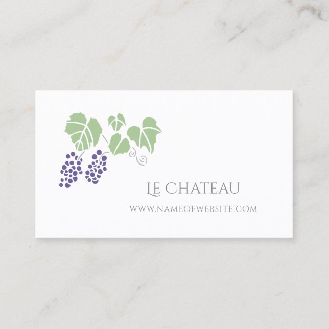 Einfaches und elegantes Logo für Weintrauben Visitenkarte (Vorderseite)
