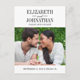 Einfaches und elegantes Save the Date Foto Postkar Ankündigungspostkarte