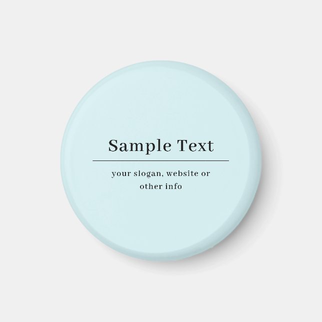 Einfaches und elegantes Texttemplate | Hellblau Magnet (Vorne)