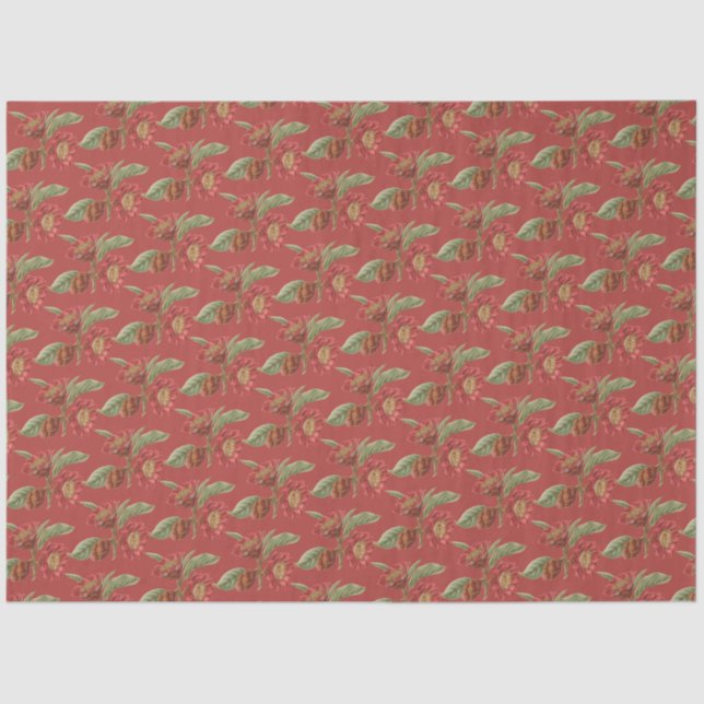 Einfaches und elegantes Vintages Blumengewebe Seidenpapier (Vorderseite)