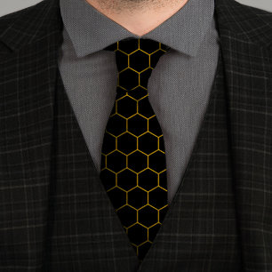 Einfaches und elegantes Wabenmuster in schwarz Krawatte