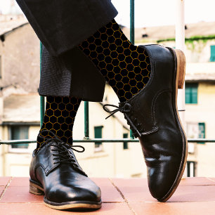 Einfaches und elegantes Wabenmuster in schwarz Socken
