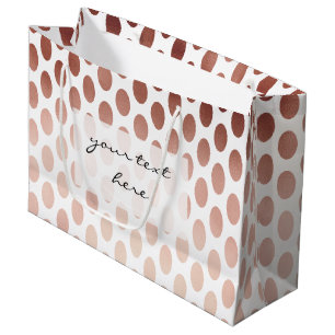 einfaches und klares Rosengoldpolka-Punktmuster Große Geschenktüte