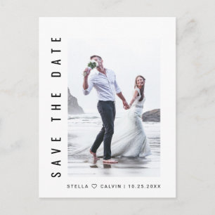 Einfaches und modernes Foto Hochzeit retten Datum Ankündigungspostkarte