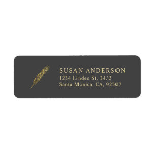 Einfaches und modernes Gold Wheat Return Label