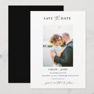 Einfaches und modernes Save-the-Date mit Foto Einladung