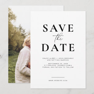 Einfaches und modernes Save the Date mit Foto Einladung