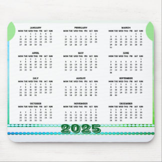 Einfaches und Niedliches Kalenderjahr 2025 Mousepa Mousepad