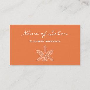 Einfaches und schicke Salon in Celosia Orange Flor Visitenkarte