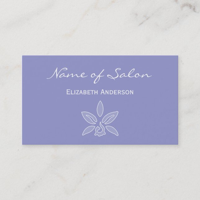 Einfaches und schicke Salon in Violet Lavender Flo Visitenkarte (Vorderseite)