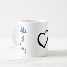 Einfaches Valentinenherz Kaffeetasse