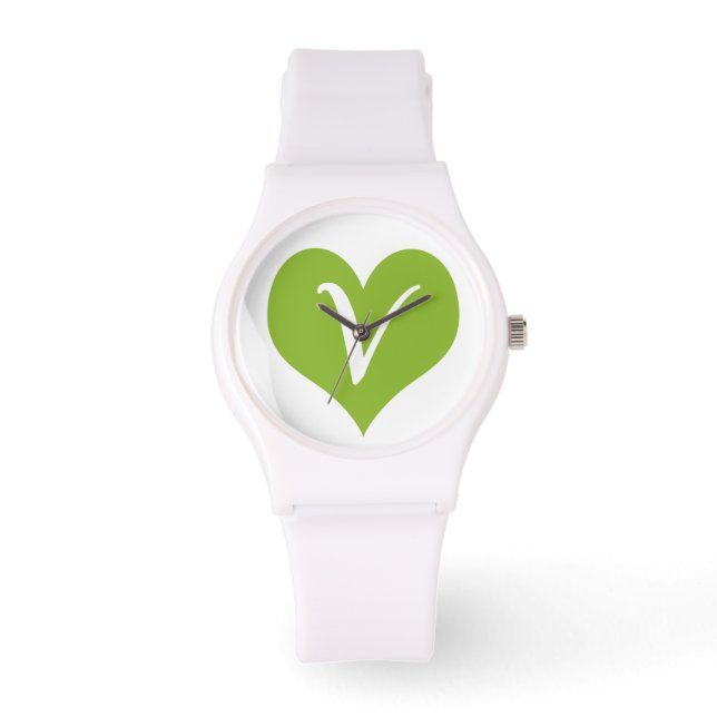 Einfaches Veganes Symbol Armbanduhr (Vorderseite)