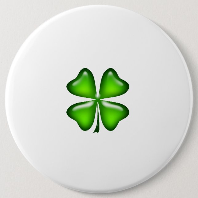 Einfaches Vierblättriges Kleeblatt Irish St. Patri Button (Vorderseite)