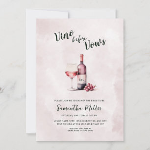Einfaches Vino vor Vows Red Wine Brautparty Einladung