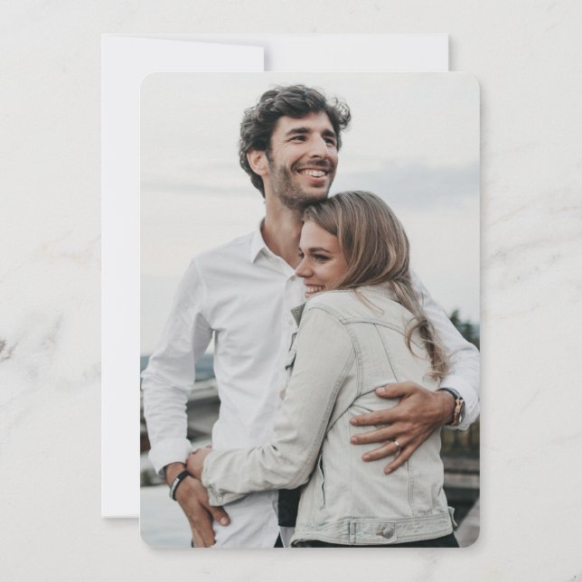 Einfaches volles Foto Save the Date Vorlage einlad (Rückseite)